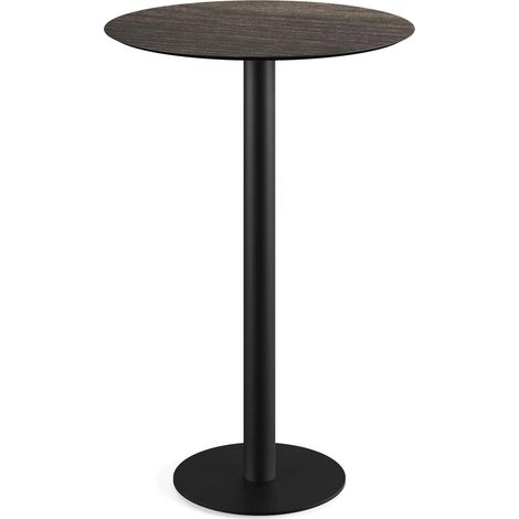 Urban mange-debout avec piètement noir + plateau HPL Ø70 cm - Veba
