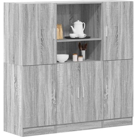 3-tlg. Küchenschrank-Set Grau Sonoma Holzwerkstoff