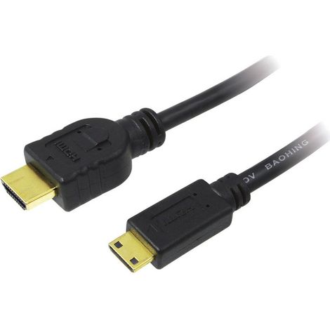 LogiLink HDMI Cavo Spina HDMI-A, Spina HDMI Mini-C 1.50 m Nero CH0022 UHD 4K,, Canale di ritorno, contatti connettore d (1/5)