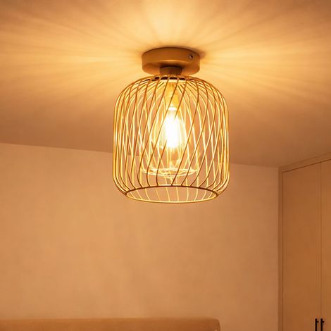 LED Deckenlampe industriell Wohnzimmerlampe Gitter Deckenleuchte Schlafzimmerleuchte, Metallgeflecht, 7W 806lm warmweiß, DxH 18 x 24,5 cm