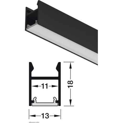 PROFILO 2103 HAFELE LOOX5 MT. DA APPLICARE PER LED IN ALLUMINIO FINITURA NERO 833.95.737