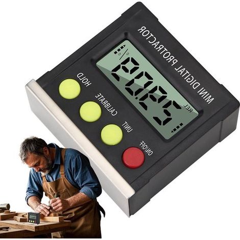 Digitales Winkelmessgerät – Elektronischer Neigungsmesser – Präzise Messung – Magnetfuß – 5,5 cm – Mehrfarbig (1/5)