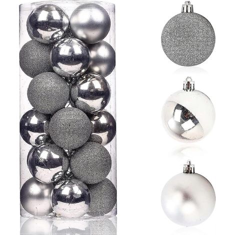 24 boules de Noël, décorations pour sapin de Noël, boules de Noël, décorations de Noël, boules de Noël (1/5)