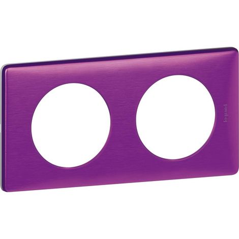 Plaque Céliane métal 2 Poste Violet Irisé LEGRAND 068712 (1/4)