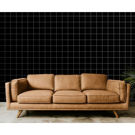 Papier Peint Géométrique - Quadrillage Minimaliste - 400 x 260 cm (1/2)