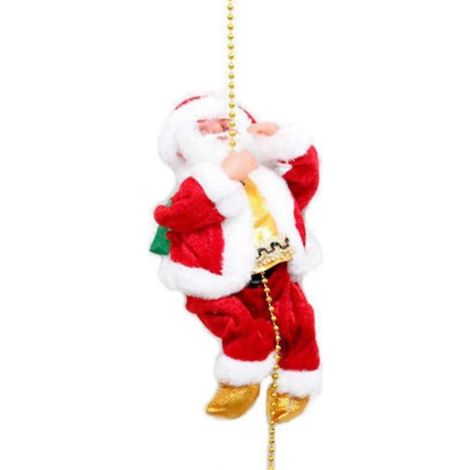 Père Noël électrique grimpant à l'échelle, peluche Père Noël, décoration de sapin de Noël (1/5)