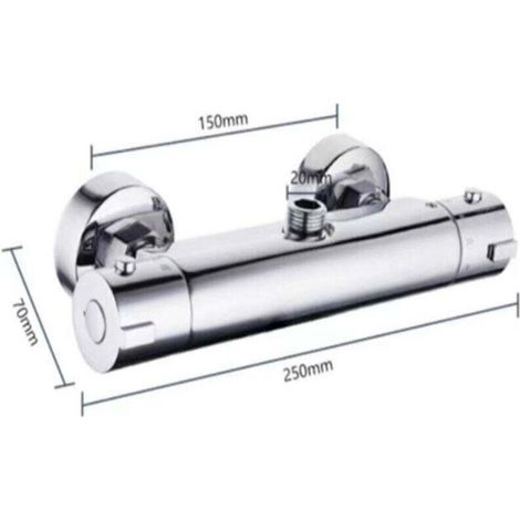 Mitigeur de douche mécanique rond sortie haute Laiton avec cartouche céramique Installation facile Contrôle précis de température et débit