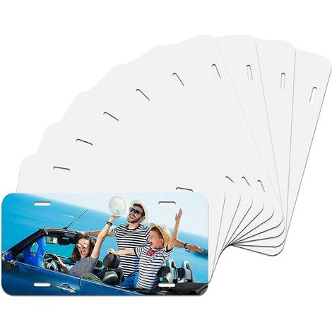 Lot de 10 plaques d'immatriculation vierges pour sublimation, épaisseur 0,65 mm