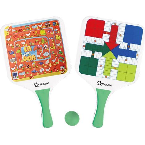 Marbueno Conjunto Palas Madera Parchis Oca para jardín y playa (1/4)