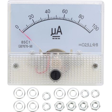 Marhynchus 85C1 DC 0100UA Type de Pointeur AMMETTER, Courant ANALOGE PANNEAUX POUR INSTALLATION VERTICAL, Mesurer le Courant de Circuit avec Matériau ABS. (1/5)