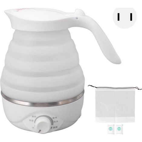 Bouilloire électrique pliable portable 0.7L - Chauffe-eau mini silicone repliable pour voyage - Prise US 110V (1/5)