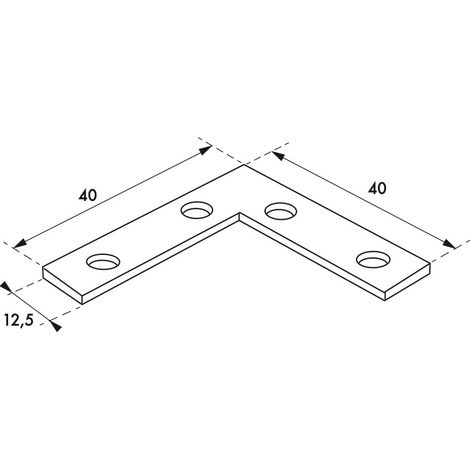 THIRARD - Equerre de fenêtre pour porte, 40x40x12,5mm, bouts carrés, acier zingué - THIRARD