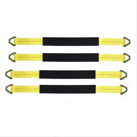 Sangles d'essieu de 61 x 5 cm avec gaine de protection et anneau en D pour la fixation d'un abri de voiture - lot de 4 - pour fixation et montage (1/5)
