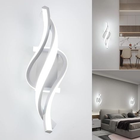 LED Applique Murale intérieur,22W 6000K Lumière blanc froid 1800LM Lampe Murale,Moderne Luminaire Murale,Éclairage Murals Design Incurvée,Appliques Murales pour Chambre,Maison Couloir,Salon,Escalier (1/5)