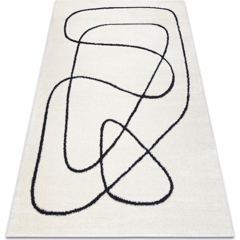 Tapis moderne MODE 8377 abstraction crème / noir beige 140x190 cm