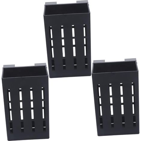 Pots Suspendus en Plastique Noir pour Plantes Aquatiques Lot de 3 Ventilation Racinaire, Panier Fixe pour Aquarium et Serre de Culture (1/5)