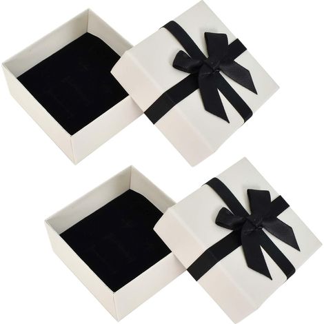 2er-Pack Geschenkboxen, Ring-Geschenkboxen, pastellfarbene quadratische leere Geschenkboxen für Hochzeiten, Geburtstage, Schulabschlüsse, N