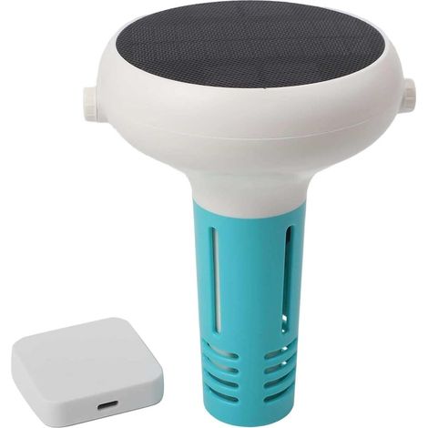 Testeur d'eau Wi-Fi intelligent 7 en 1 pour piscine, charge solaire USB, avec technologie de sonde  Alertes téléphone/SMS pour le suivi du pH/ORP/salinité/température