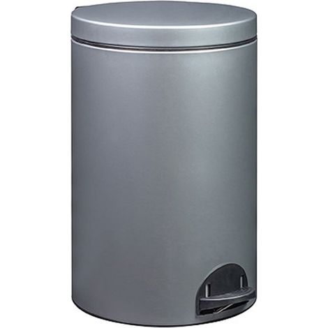 Rossignol Cubo de basura con pedal 20 litros gris metal