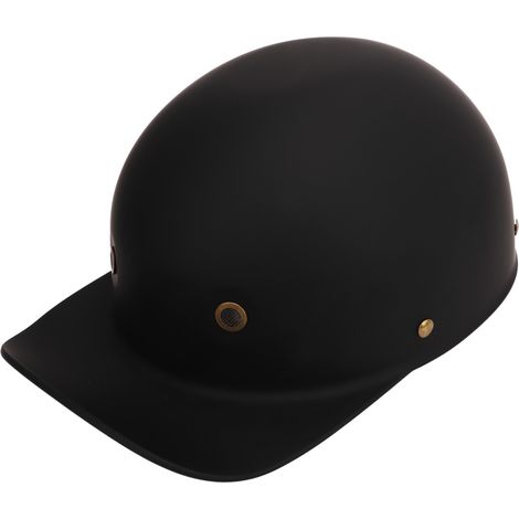 Casque de moto vintage ouvert, casquette de baseball rétro, demi-casque pour homme et femme, pour cruiser et scooter, noir mat, taille L (1/5)