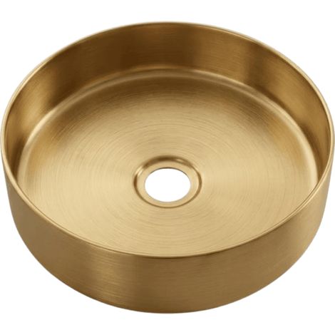 Vasque à poser ronde 37.5cm en inox or brossé Essebagno Essenox