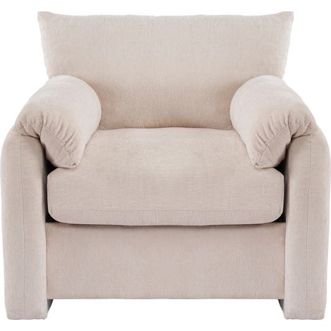 Poltrona relax 1 posto in ciniglia beige 96 x 82 x 84 cm HOMVRA (1/5)