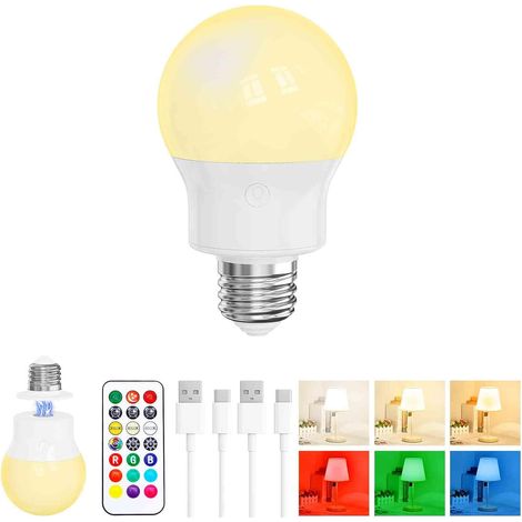 Ampoule LED Rechargeable avec Télécommande, Base Magnétique, 8W E27 1 Pièce (1/5)