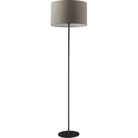 Vivien Piantana Nera - Lampada da Terra con Paralume Cilindrico Tortora, Attacco E27, Potenza 75W, Grado IP20, Altezza 48cm - Rossini (1/5)