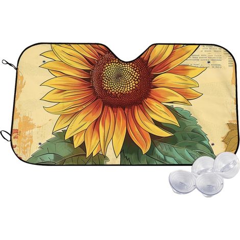 Pare-soleil de voiture rose pizza pliable pour pare-brise (1/5)