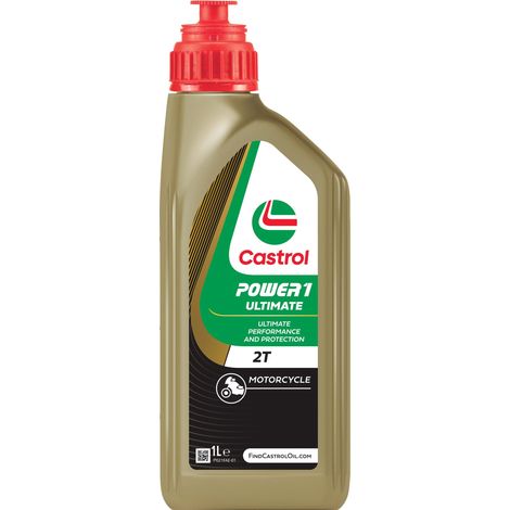 CASTROL Olio lubrificante sintetico motori moto 2T Power 1 Racing 1L Originale (1/3)