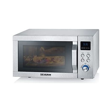 Microondas combinado SEVERIN MW 7774 3 en 1 25 L Inox 900 W con grill y aire caliente
