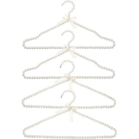 Lot de 4 cintres décoratifs en perles pour vêtements de fille, cintres pour robes de mariée (1/5)