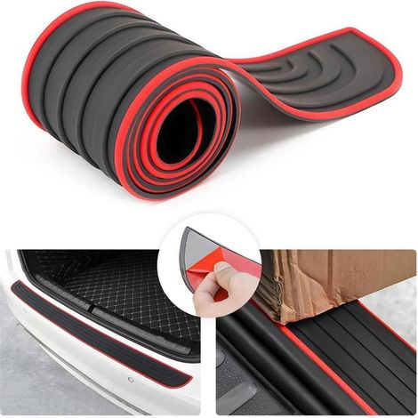 Stoßstangenschutz Gummi Ladekantenschutz Auto Schwarz/Rot 90x7cm (1/5)