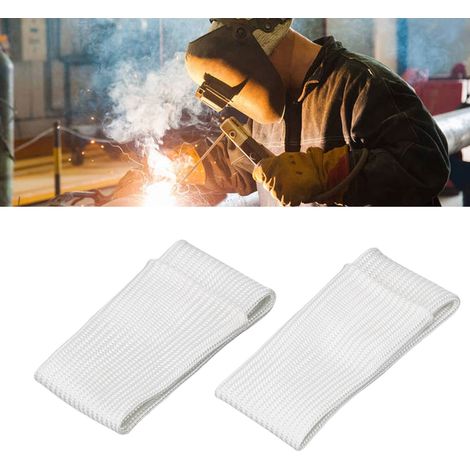 Ensemble de 2 protège-doigts en fibre de verre blanc cassé, cylindriques droits, protection du travail pour soudeurs, panneaux d'isolation thermique en forme de doigt pour soudage TIG. (1/5)