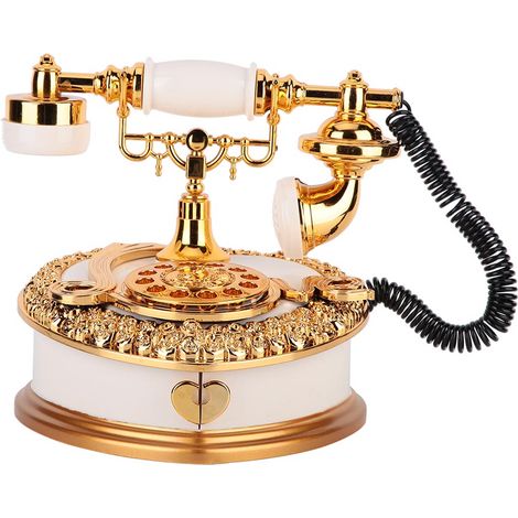 Coffret bijou boîte à musique en plastique en forme de téléphone cœur blanc, décoration maison, cadeau d’anniversaire (1/5)