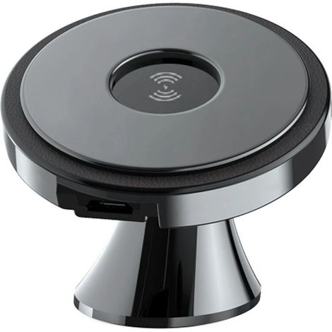 Chargeur de voiture sans fil 10 W, support magnétique rotatif à 360 degrés pour téléphone et GPS (à coller) (1/5)