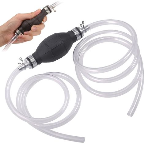Bomba manual para transferencia de líquidos agua, bomba sifón manual para combustible automóviles gasolina,aceite, líquido, agua, tanques de agua y peceras con manguera 2 metros (1/5)