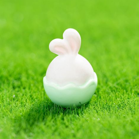 Ornement De Pâques - Figurine Lapin Et Œuf En Résine - Décoration De Bureau Voiture Intérieur - 2 Pièces (1/5)