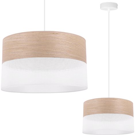 LÁMPARA COLGANTE INDIVIDUAL PANTALLA CLÁSICA DE CHAPA DE ROBLE 30 CM