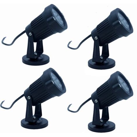 4er-Set Außenbeleuchtung mit Sockel, 3 W, 220 V, IP65, dimmbar, wasserdicht, LED-Flutlicht, Gartenwegbeleuchtung für Pflanzen, Balkon, Terrasse, Weingarten, Hotel, Rasen – Warmweiß [Energieeffizient]