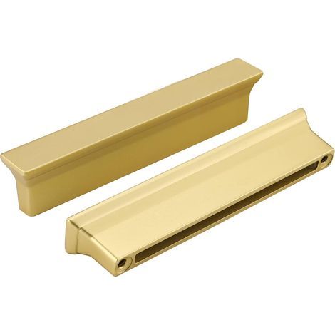 Set of 20 gold-plated cabinet handles, for kitchen and bathroom vanity units, 96 mm center-to-center distance (1/5)