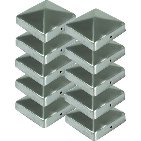 BURI 10x Edelstahl Pfostenkappe Pyramide 91x91mm Zaunkappe Zierkappe Pfahl Holzzaun (1/5)