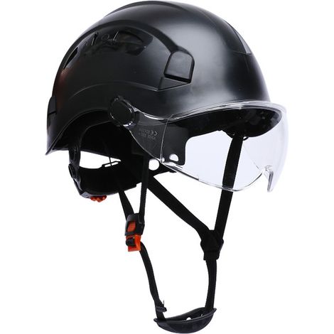 Casque de sécurité ventilé et réglable – Norme EN 397 – Matériau ABS léger – Visière anti-rayures – 8 trous de ventilation pour confort