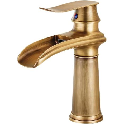Robinet lavabo cascade, 20 cm, laiton, surélevé, monocommande (1/5)