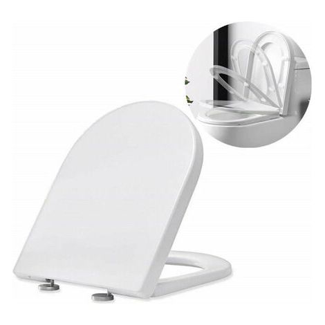 Abattant Wc Frein De Chute Lunettes Toilettes En Couvercle De Toilette Blanc Pour Salle De Bain Siège De Toilettes (1/5)