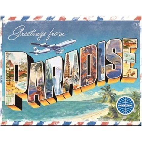 Magnet - Aimant - Vintage - 6x8cm - Paradise - Design rétro - Idée cadeau
