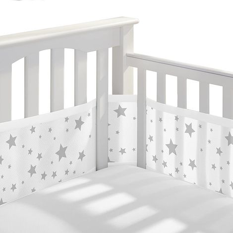 Babybett-Stoßstangen, atmungsaktive Bettumrandung mit 3D-Netzfutter, Anti-Luftstrom, für Neugeborene, Jungen und Mädchen (Stern)
