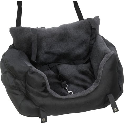 Dog Car Seat for Small Dogs with Fixed Buckle, Safety Leash, Washable Cover, 58 x 45 x 28 cm, Black (1/5)