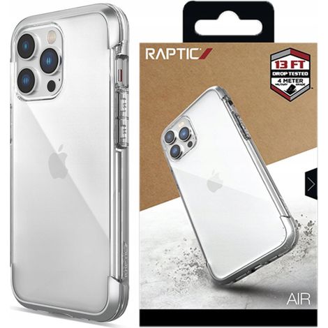 Coque Raptic X-Doria Air pour iPhone 14 Pro, couleur argent, avec protection renforcée. (1/5)