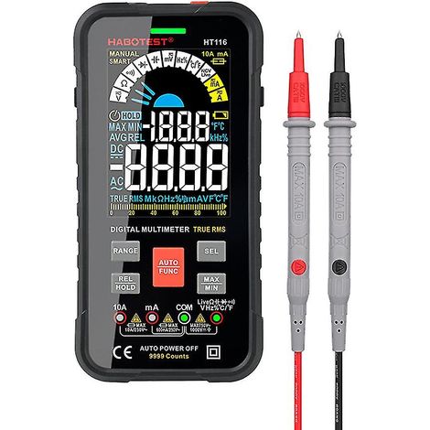 Multimètre numérique avec 10 000 valeurs, Kaiweets Km601 Intelligentes Strommessgert Cat III 1000 V, Cat IV 600 V, True Rms Auto-range, Misst Spannung, D (1/5)
